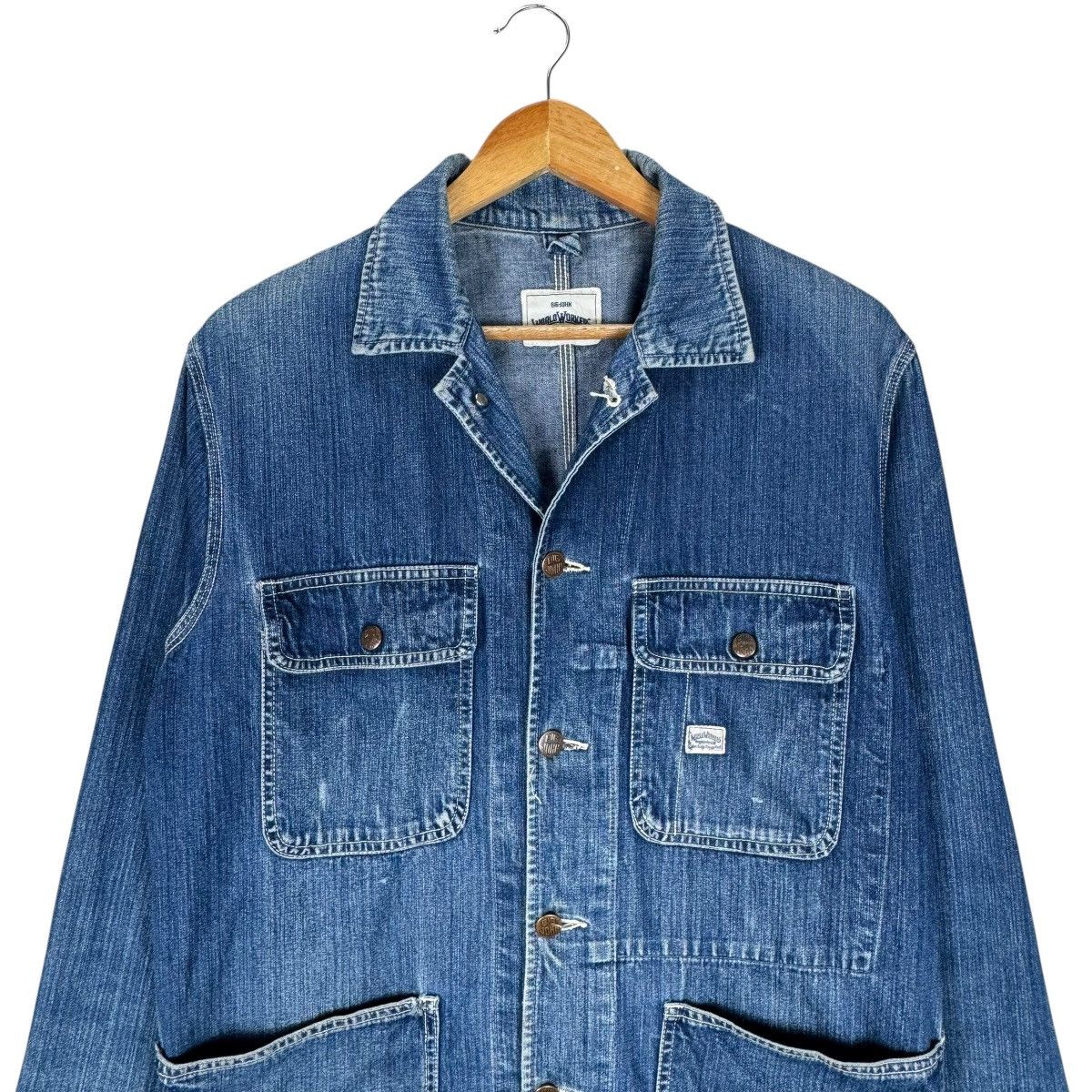 Big John ☀️BIG JOHN WORLD WORKERS INDIGO DENIM COVERALL JACKET Size US M / EU 48-50 / 2 - 6 Thumbnail