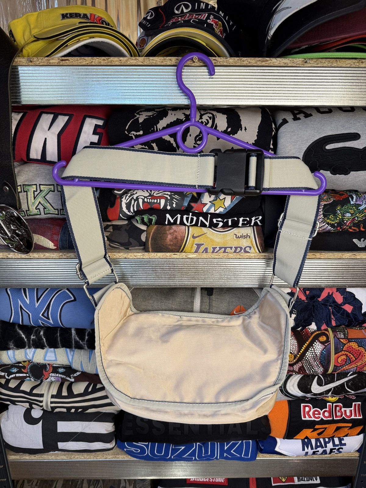 Diesel Vintage 2000s Diesel Spare Parts Beige Nylon Crossbody Bag Size ONE SIZE - 7 Thumbnail