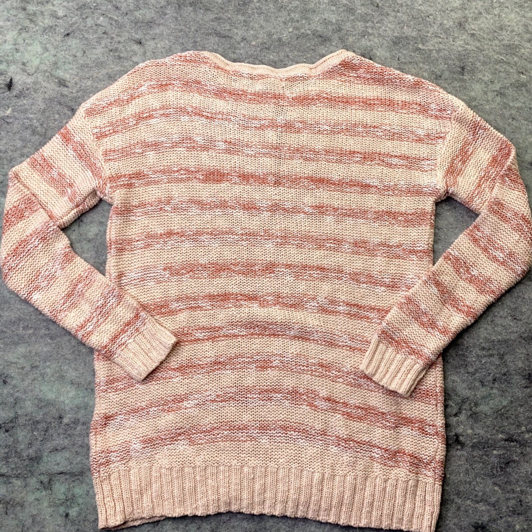 Vintage Maurices Sweater Adult XS Beige Knit Striped Henley Long Sleeve Fall Winter Spring Womens Size XS / US 0-2 / IT 36-38 - 7 Thumbnail
