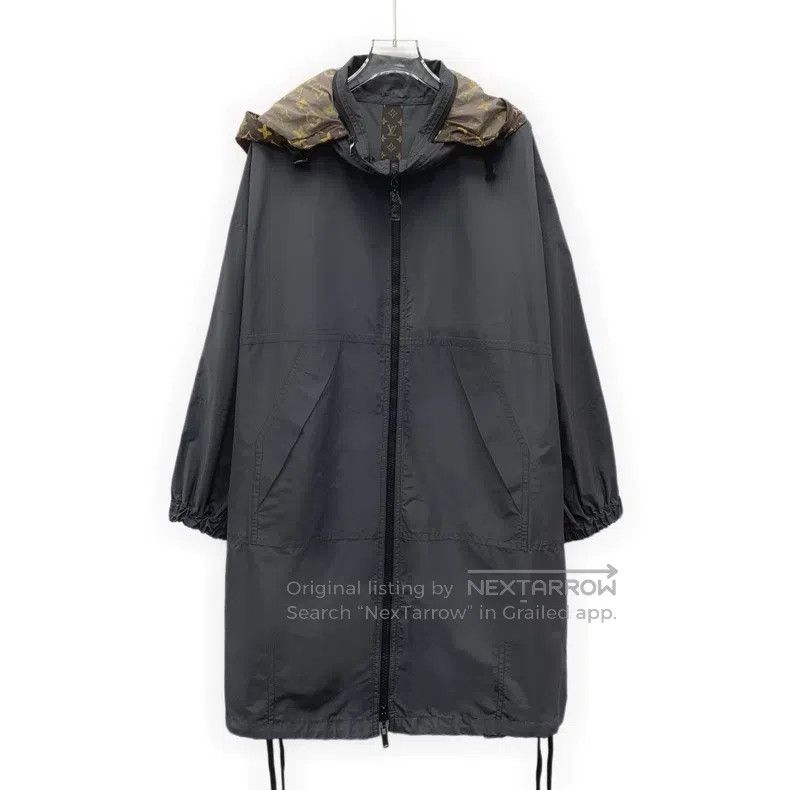 Louis Vuitton Louis Vuitton Grey hooded cotton long-sleeve zip-up trench Size XXS / US 00 / IT 34 - 1 Thumbnail