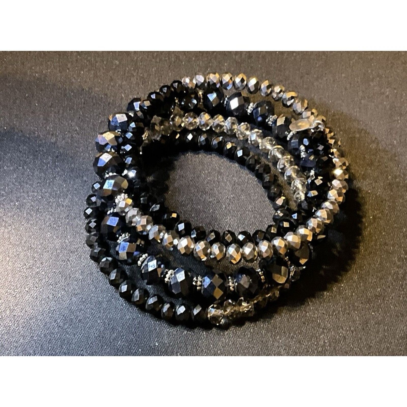 Other Ali Khan NY Faceted Beaded Memory Wire Crystal Bracelet Size ONE SIZE - 2 Thumbnail