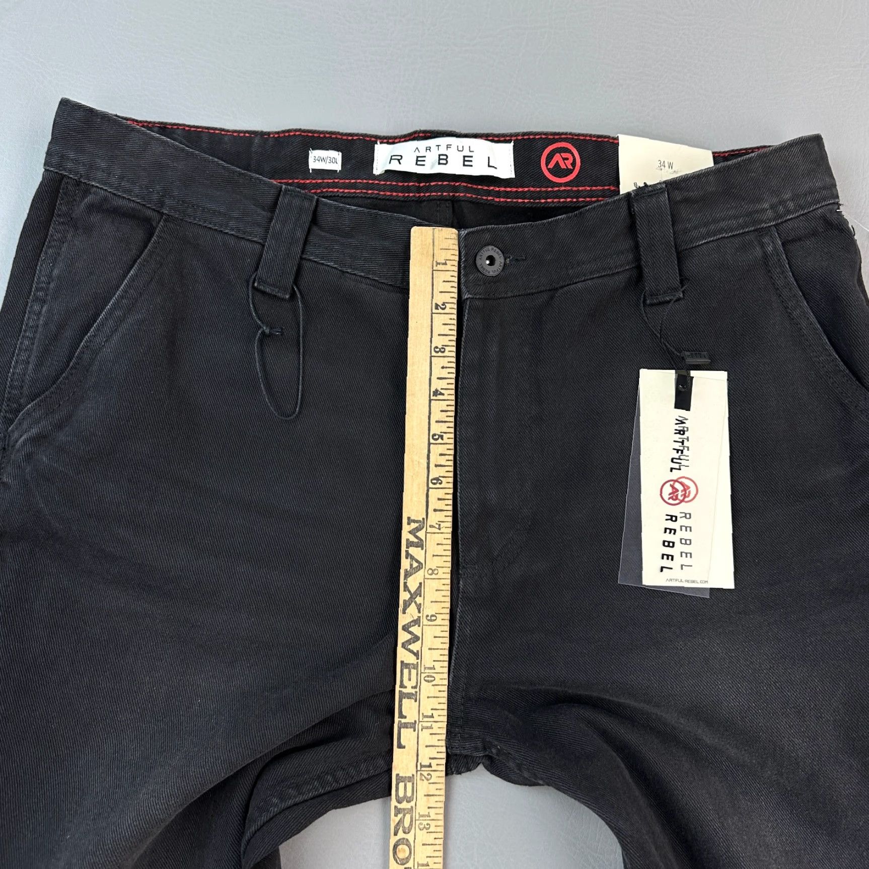 Vintage Artful Rebel Pants Mens 34x30 Black Canvas Relaxed Carpenter Utility Pants Mens 34 36x30 Size US 34 / EU 50 - 5 Thumbnail