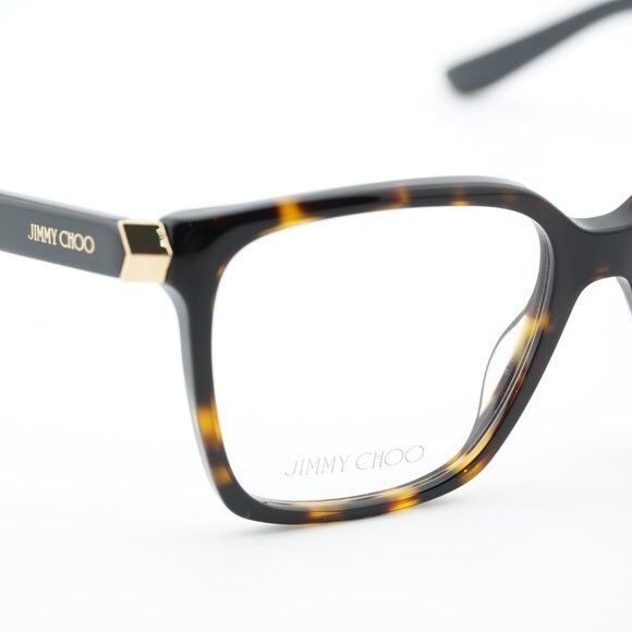Jimmy Choo Jimmy Choo JC227 0086 00 Eyeglasses Havana 52mm Square Frame Size ONE SIZE - 2 Thumbnail