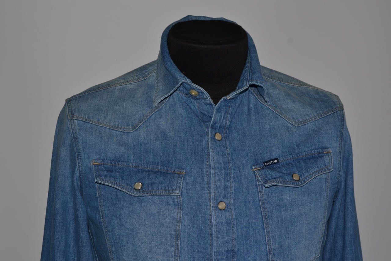 G-Star G-Star Raw Western Shirt Denim Blue Western Slim Fit Size S Size US S / EU 44-46 / 1 - 2 Thumbnail