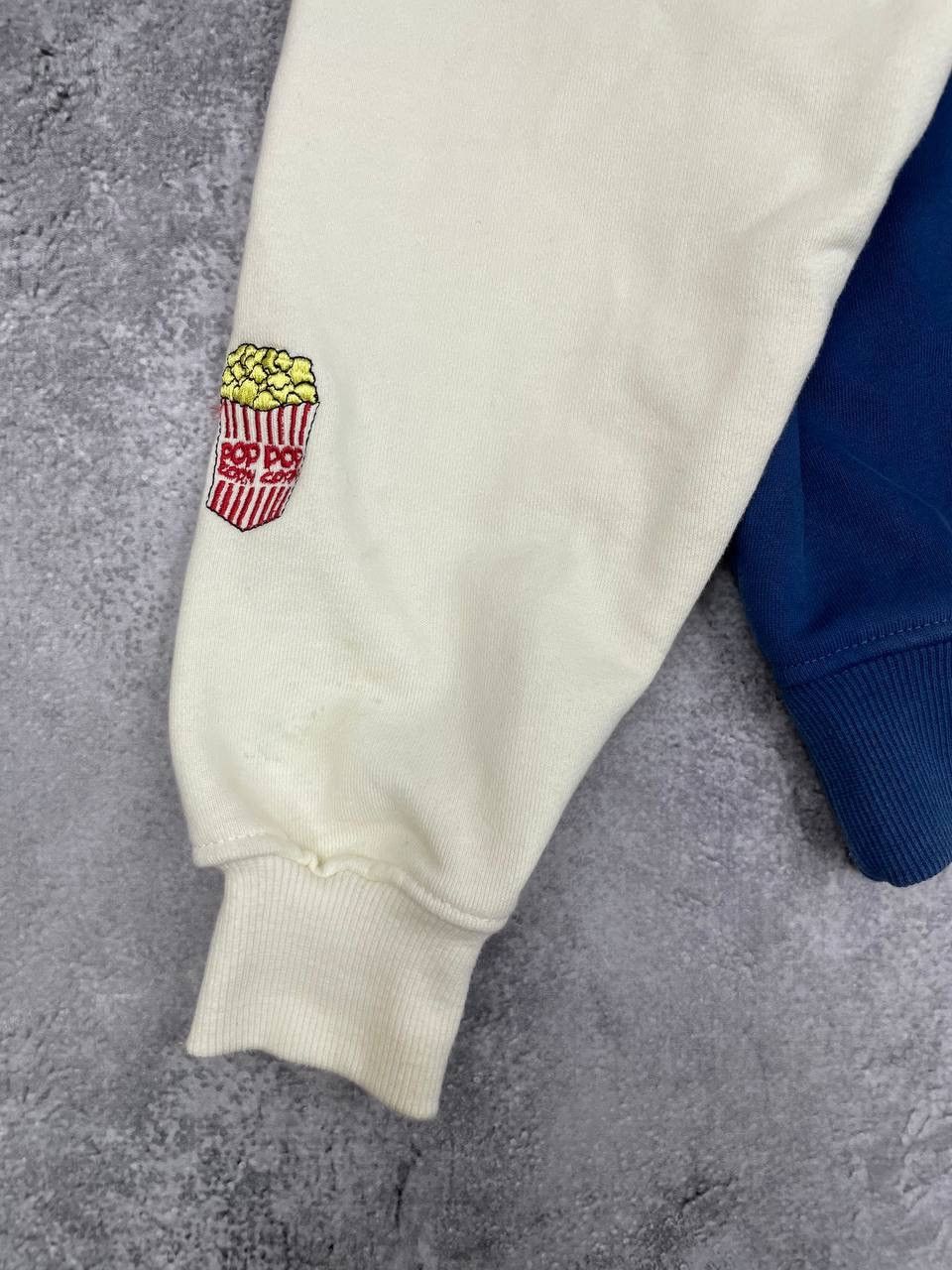 CHILDS Childish Men Cropped Hoodie Blue Cream Vintage Size XS Size US XS / EU 42 / 0 - 9 Thumbnail
