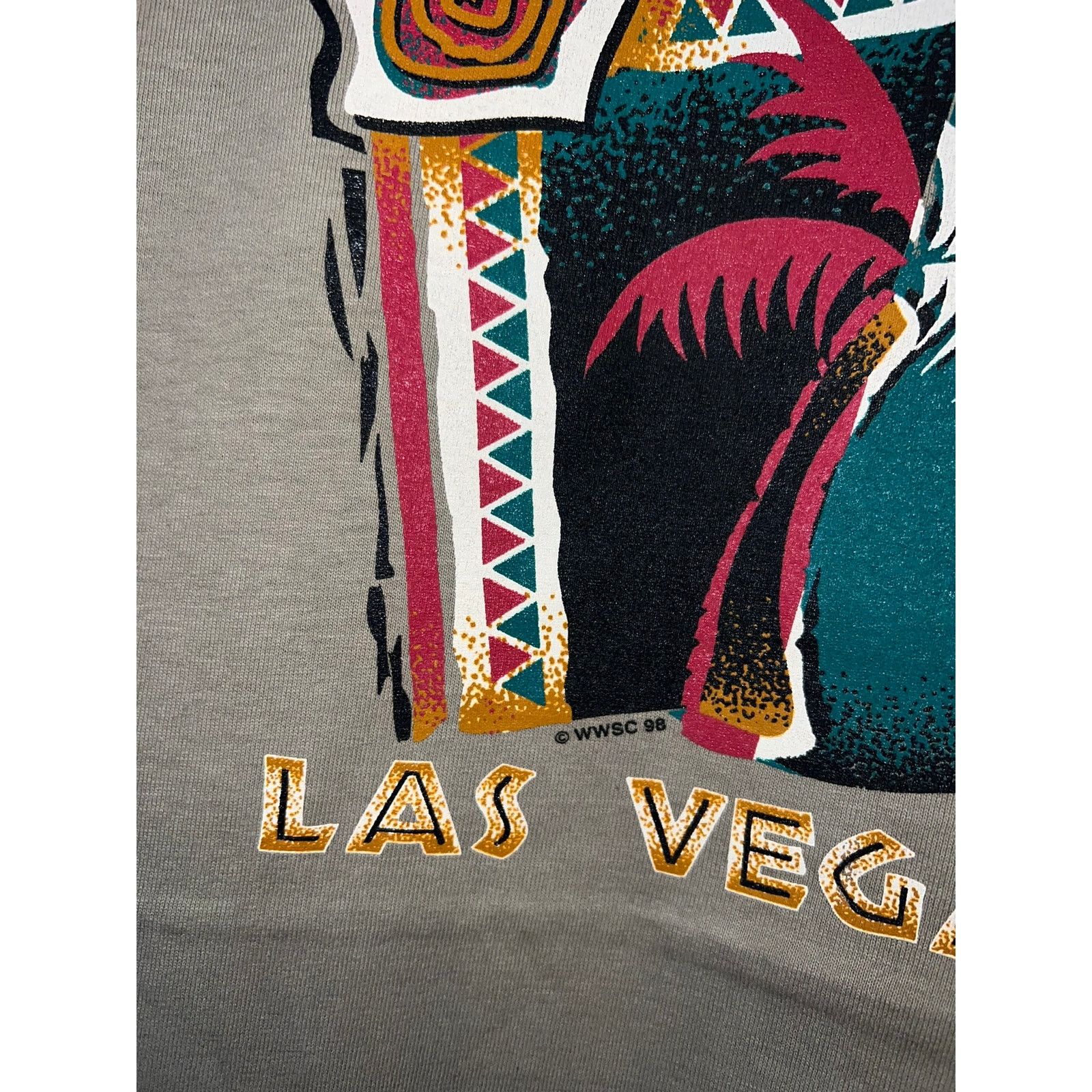 Jerzees Vintage Las Vegas Shirt LV Palm Tree brown Tee VTG 90s Large Size US L / EU 52-54 / 3 - 5 Thumbnail