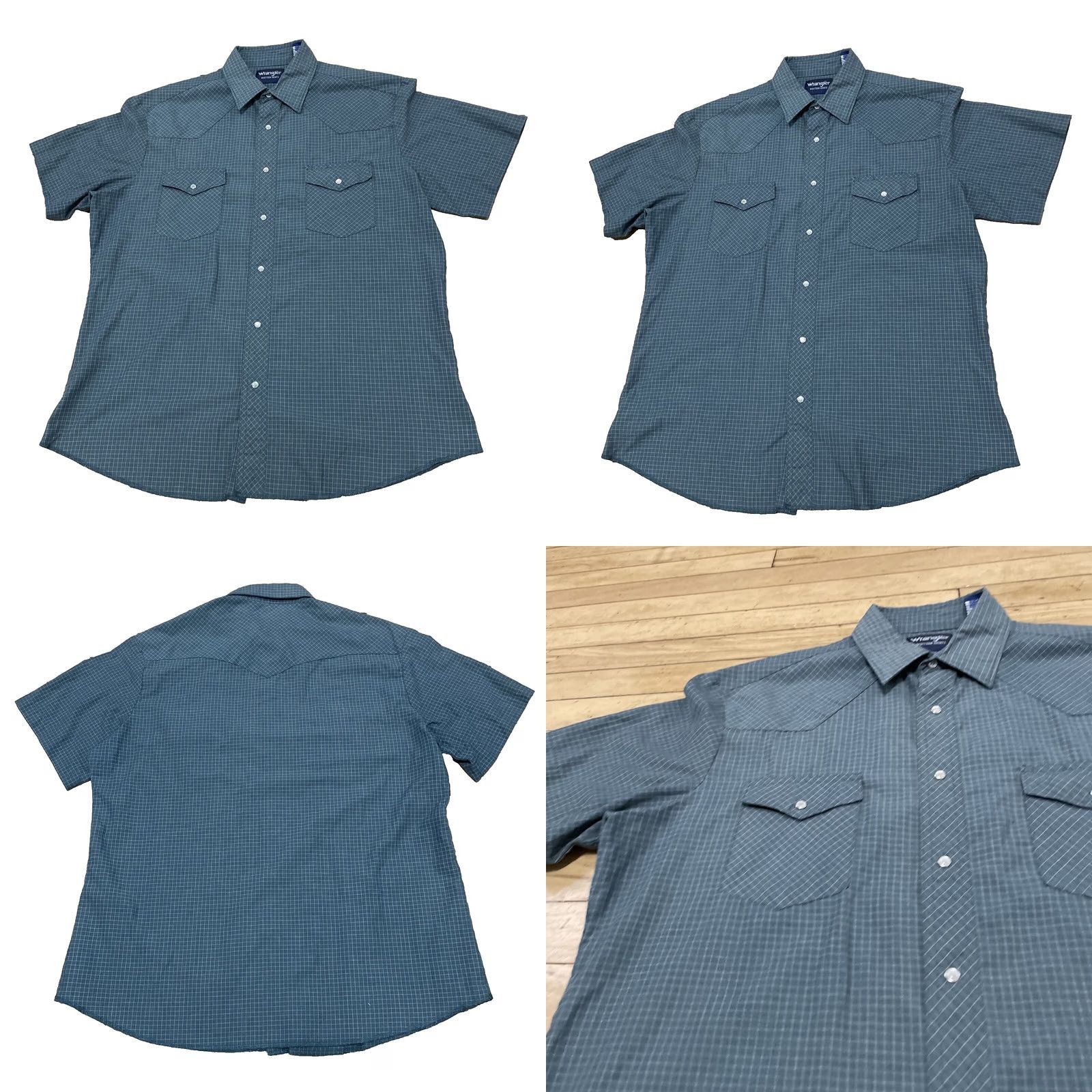 Wrangler VINTAGE WRANGLER Western Shirts Pearl Snap Men L Green Plaid Retro 48" Button-Up Shirt Size US L / EU 52-54 / 3 - 9 Thumbnail