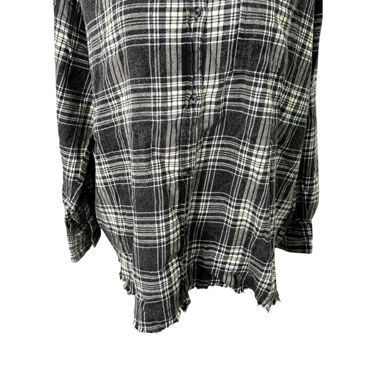 Bdg BDG Urban Outfitters Button Down Shirt Plaid Black Gray XS Size XS / US 0-2 / IT 36-38 - 4 Thumbnail