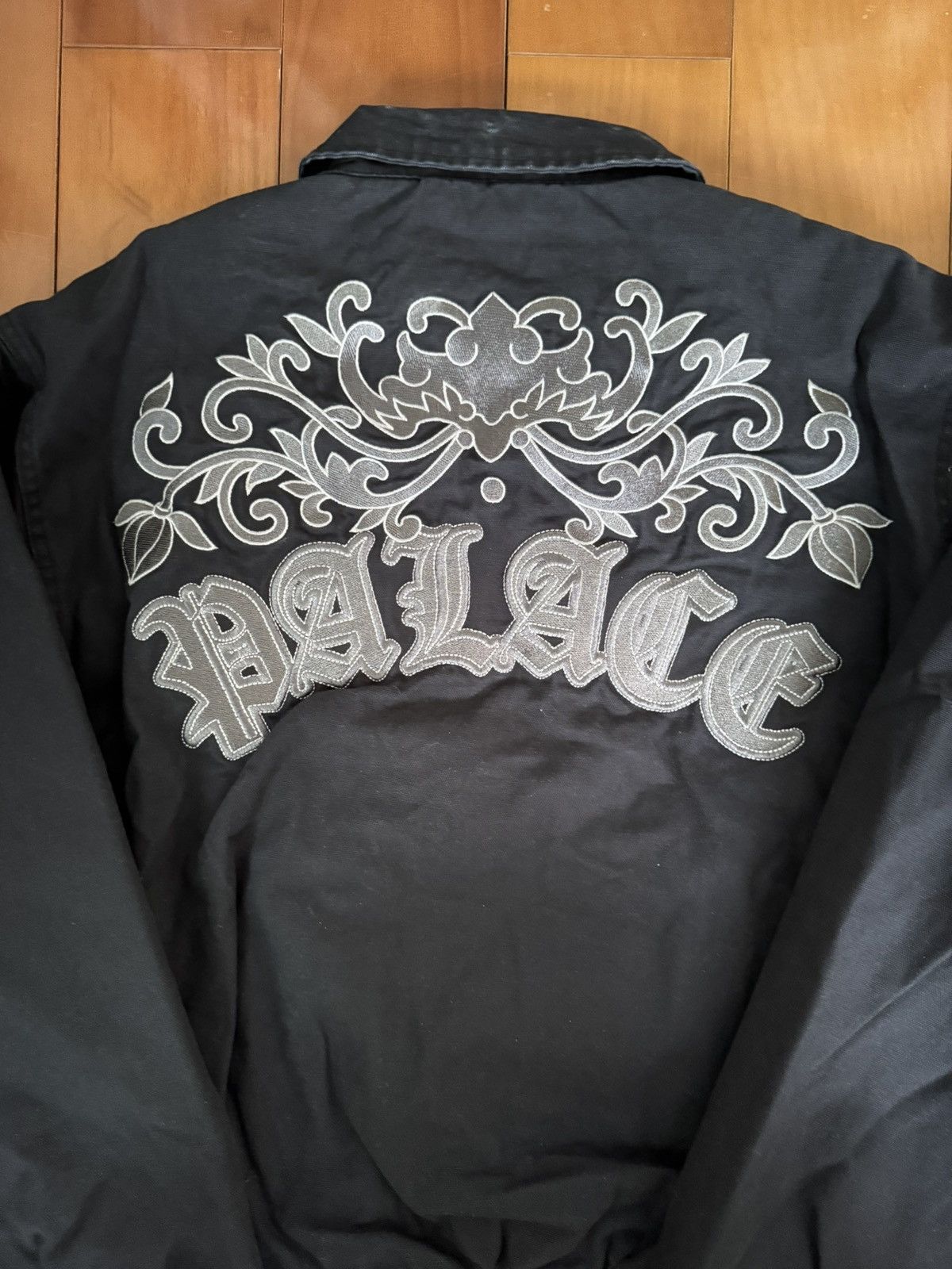 Palace Washed Black Floral Canvas Bomber Jacket Size US L / EU 52-54 / 3 - 1 Thumbnail