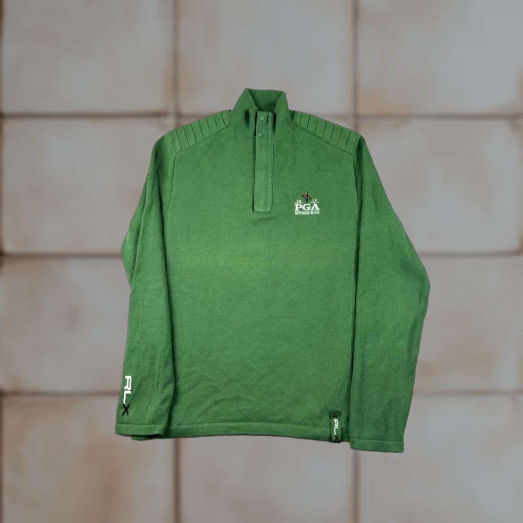 Ralph Lauren RLX Ralph Lauren Sweater Men’s Size Small Green Mock Neck Pullover 1/4 Zip Golf Bethpage Black PGA Tour Solid Knit Size US S / EU 44-46 / 1 - 1 Thumbnail