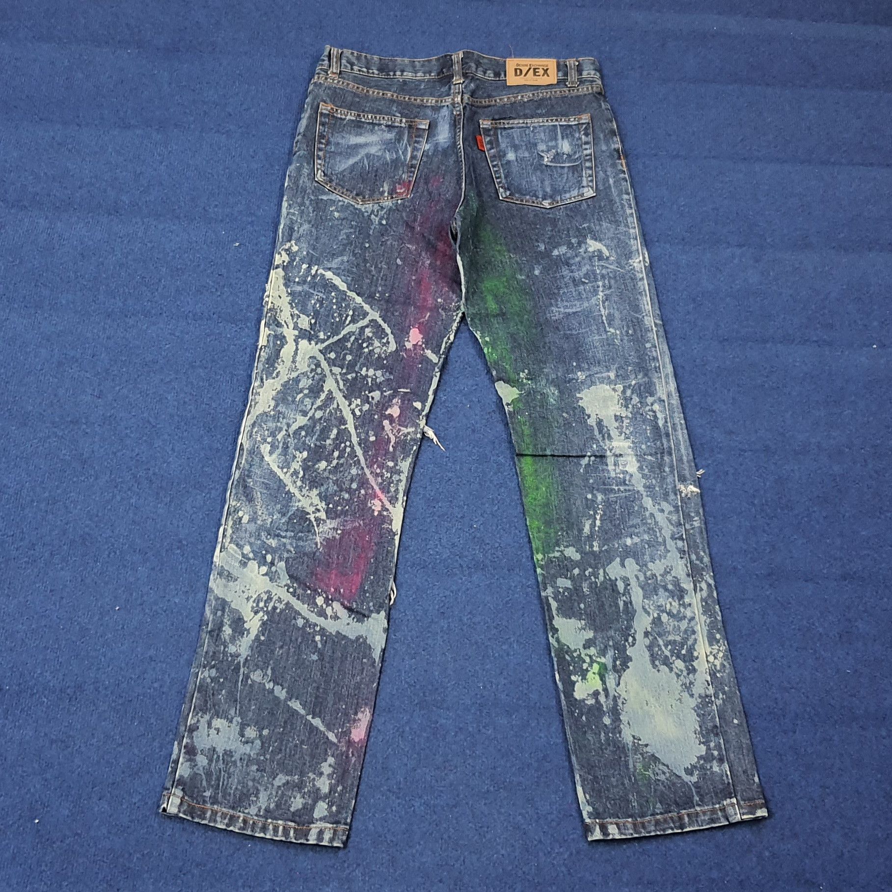 Vintage Vintage D/EX Denim Exchange Distressed Paint Jeans C272N2 Size US 33 - 4 Thumbnail