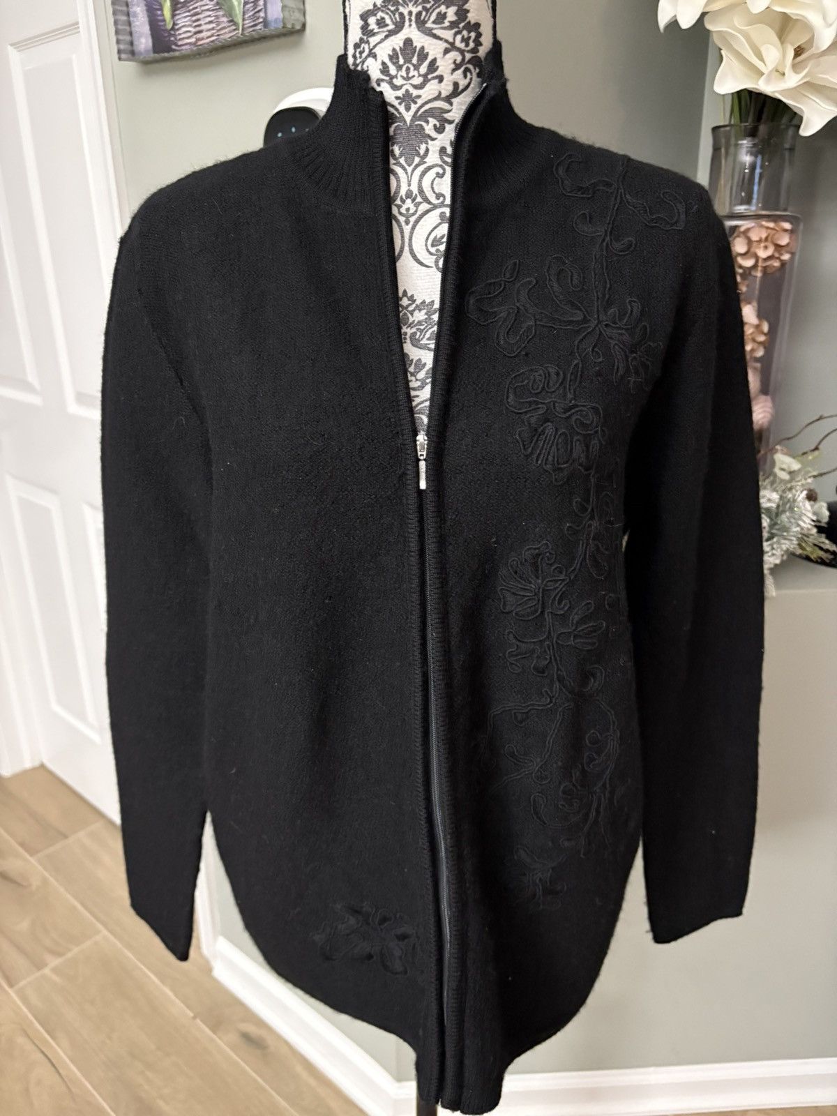 Other Karen Scott black size large zip up sweater Size L / US 10 / IT 46 - 1 Thumbnail