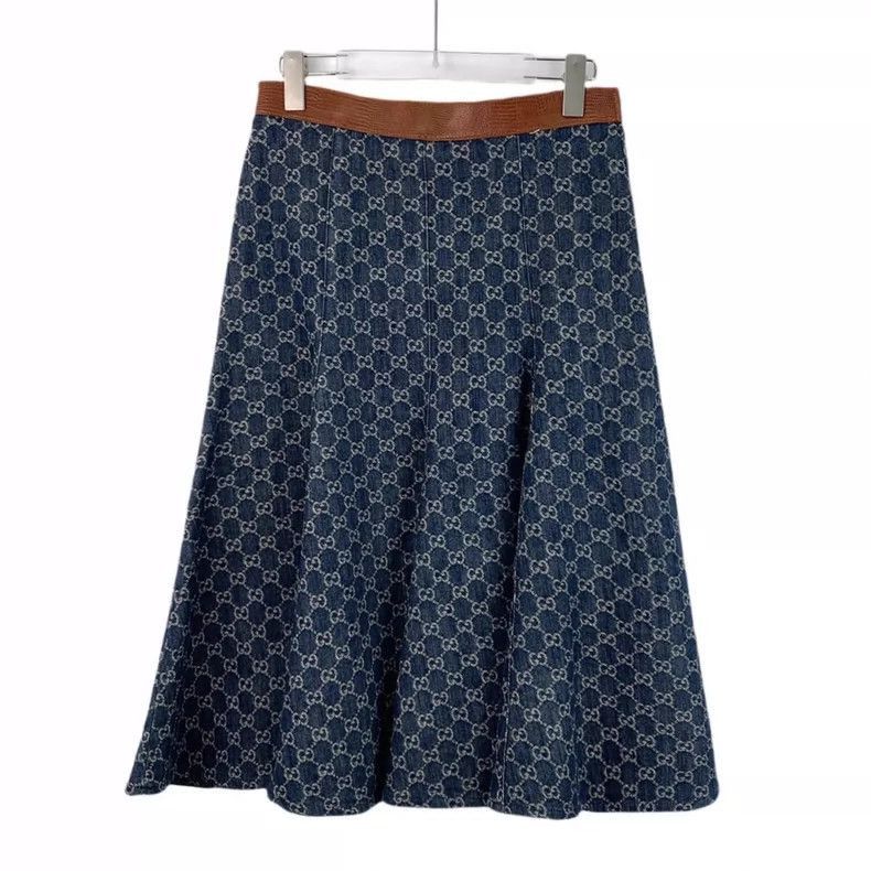 Gucci Gucci Dark Blue Logo Cotton Denim Skirt-2506 Size 41" - 2 Thumbnail