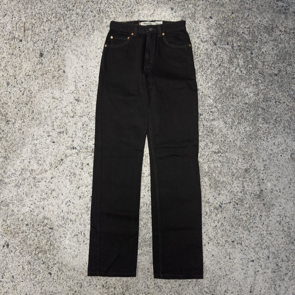 Levi's 2000s Levi’s 505 Black Denim Jeans ERD Grunge Chrome Biker Size US 27 - 2 Thumbnail