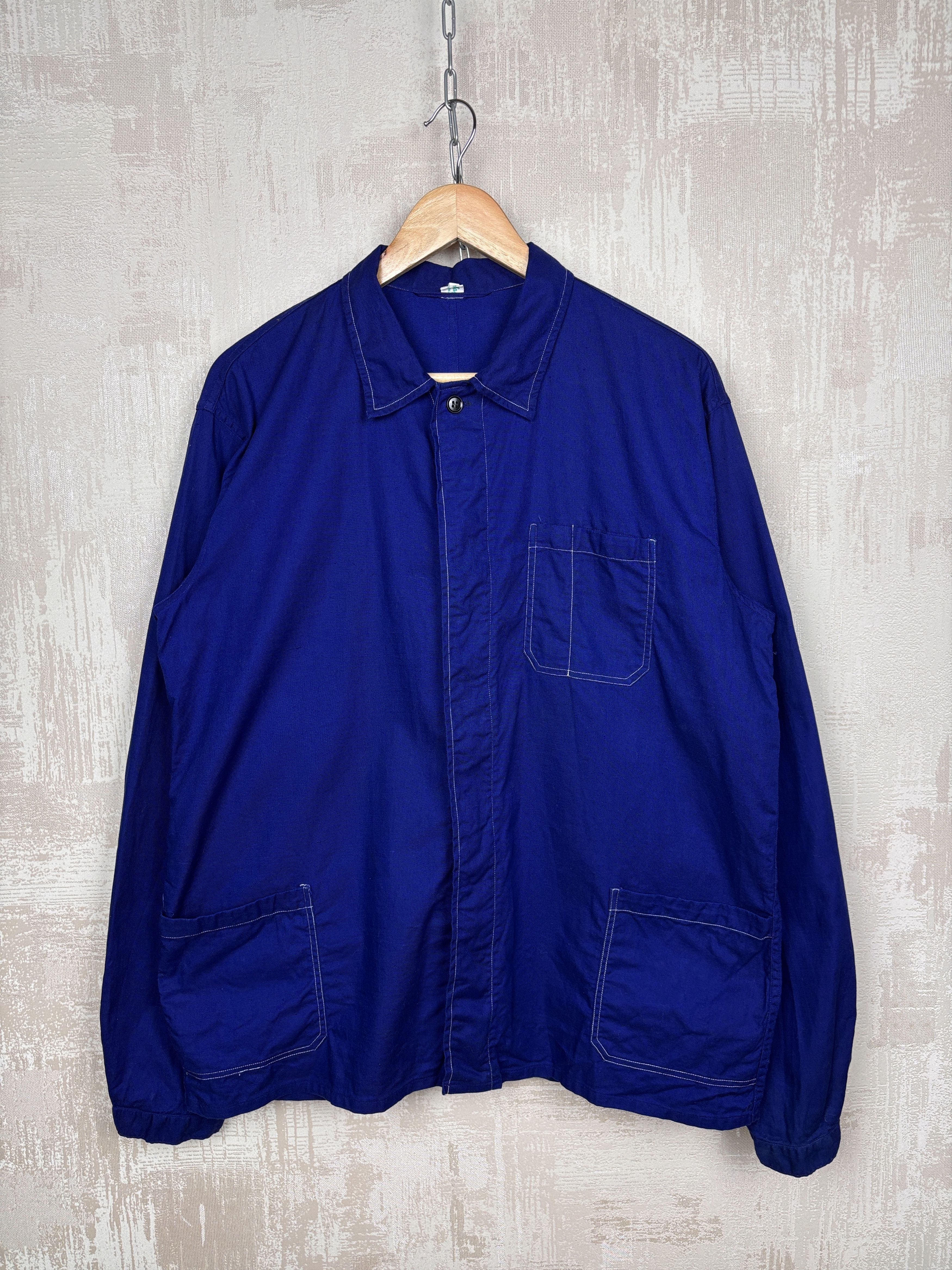 Le Laboureur Vintage Locontap Indigo Blue Work Jacket Chore French Size US L / EU 52-54 / 3 - 2 Thumbnail