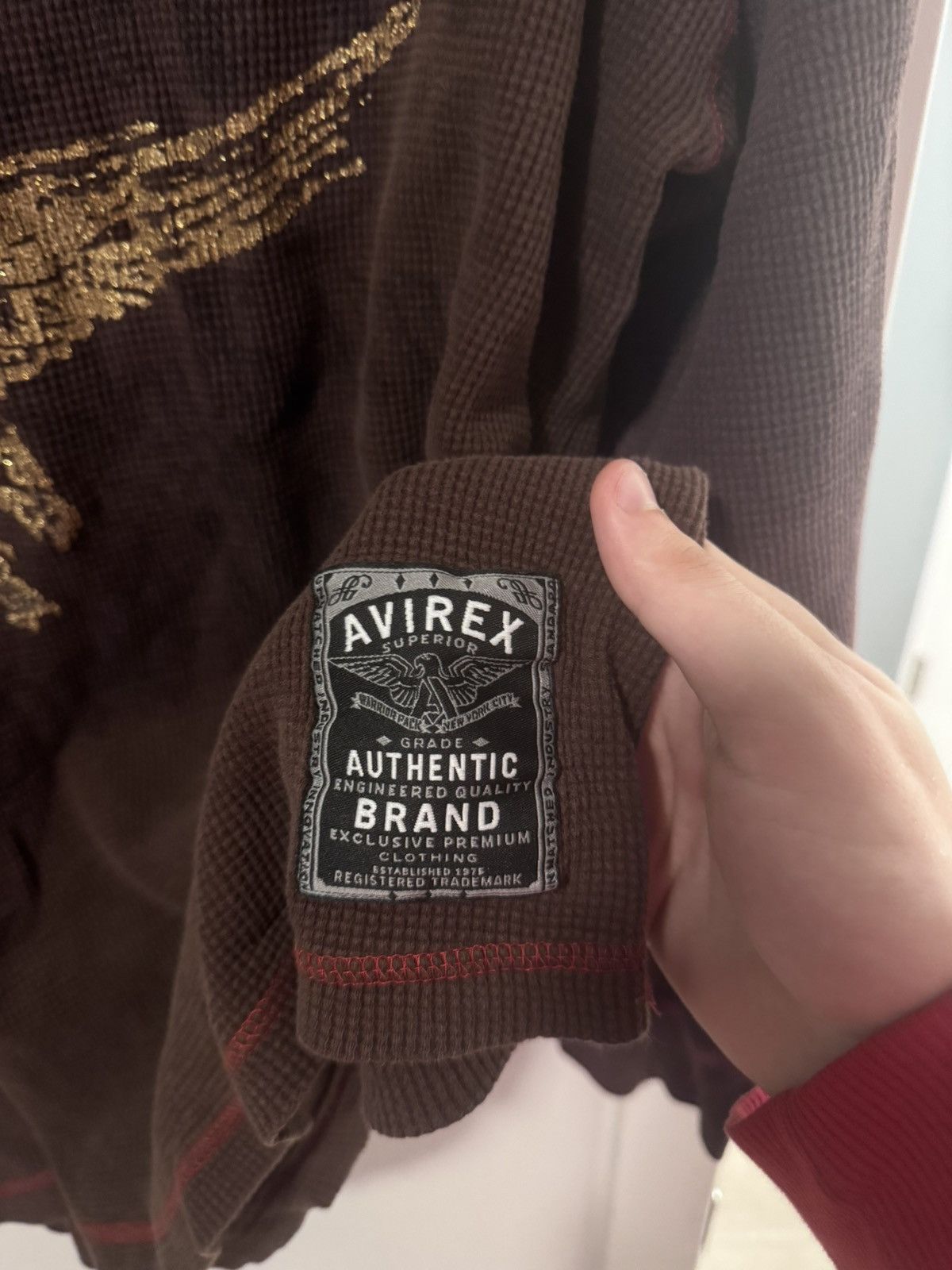 Avirex *RARE* VINTAGE AVIREX WAFFLE KNIT THERMAL Size US XL / EU 56 / 4 - 3 Thumbnail