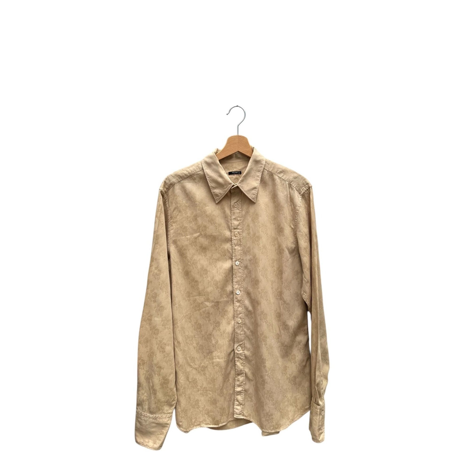 Miu Miu Beige Brocade Shirt Size M / US 6-8 / IT 42-44 - 1 Thumbnail