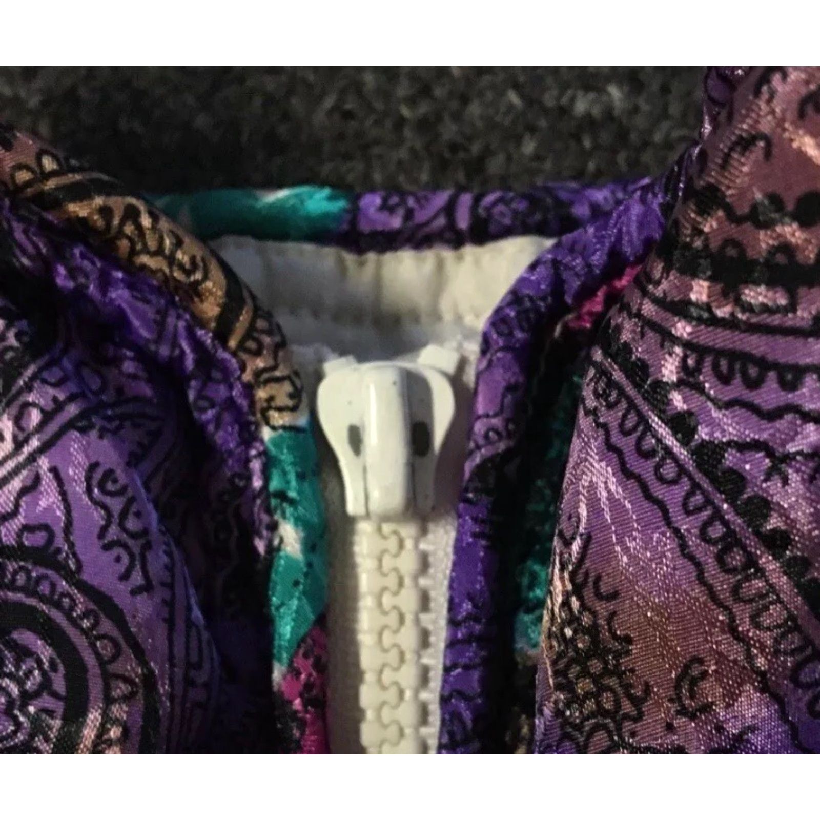 Vintage Vtg 80s Abstract Art Boxy Jacket L Purple Women Windbreaker 90s Vaporwave Picasso Grunge Ocean Surf Fashion Size L / US 10 / IT 46 - 2 Thumbnail