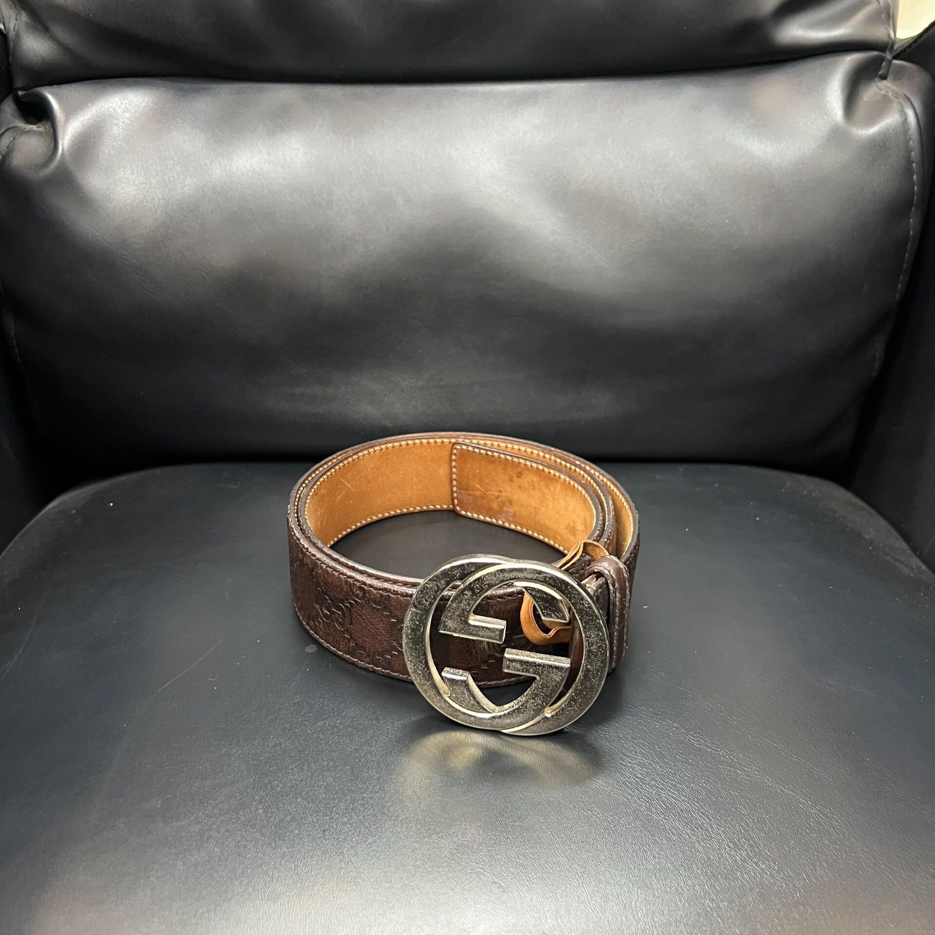 Gucci Gucci Classic Brown All-over Print Belt 90 Size ONE SIZE - 1 Thumbnail
