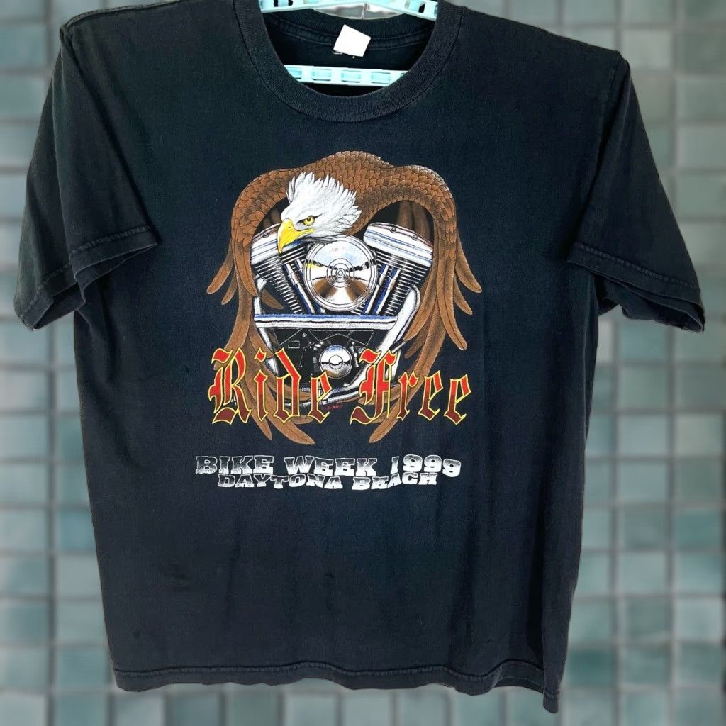 Vintage Vintage 1999 Action Bike Week Daytona T-Shirt Mens Size L Black Short Sleeve Cotton Logo Biker 90s Size US L / EU 52-54 / 3 - 1 Thumbnail