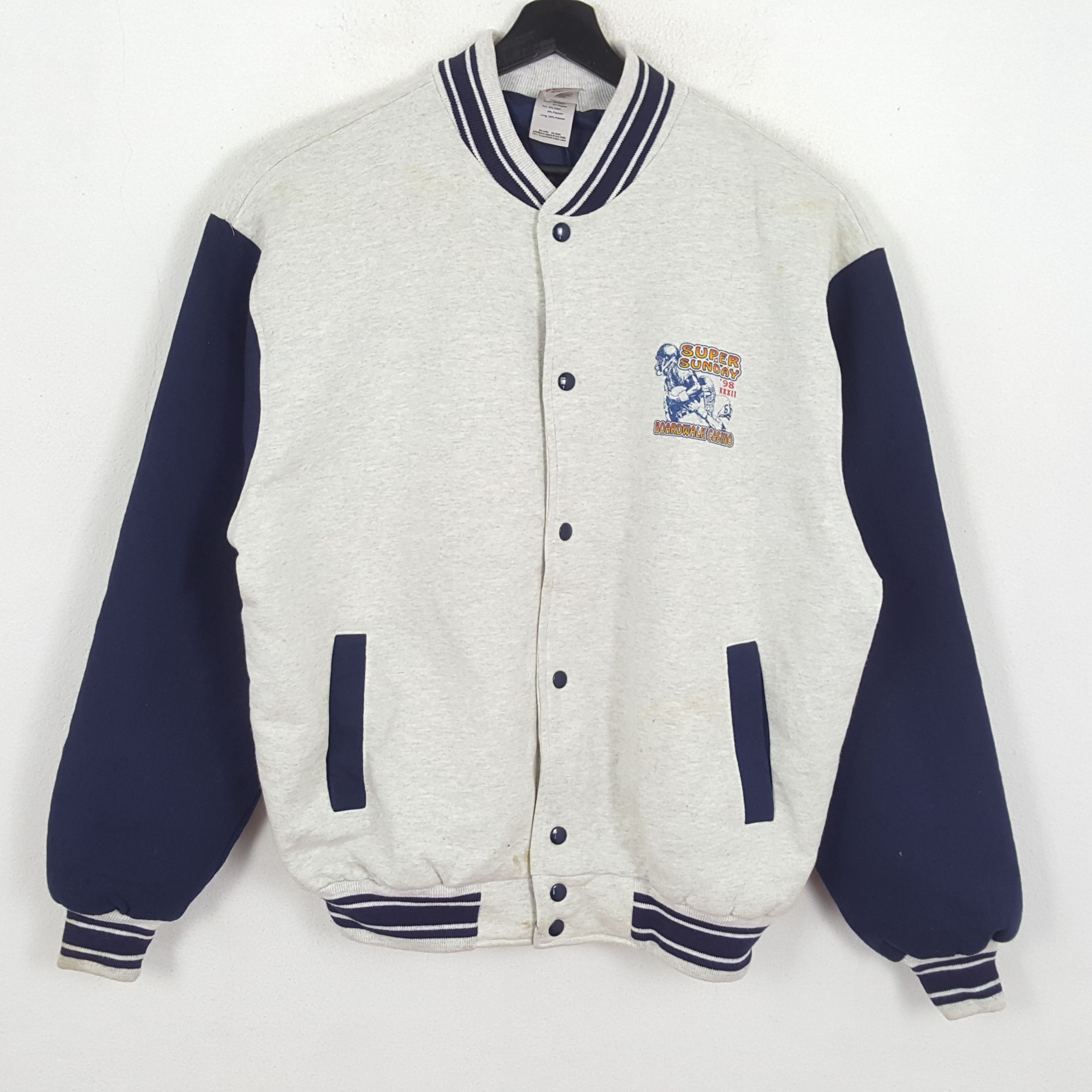 NFL × Vintage NFL American Football SUPER SUNDAY 98 Varsity Jacket Size US XXL / EU 58 / 5 - 3 Thumbnail