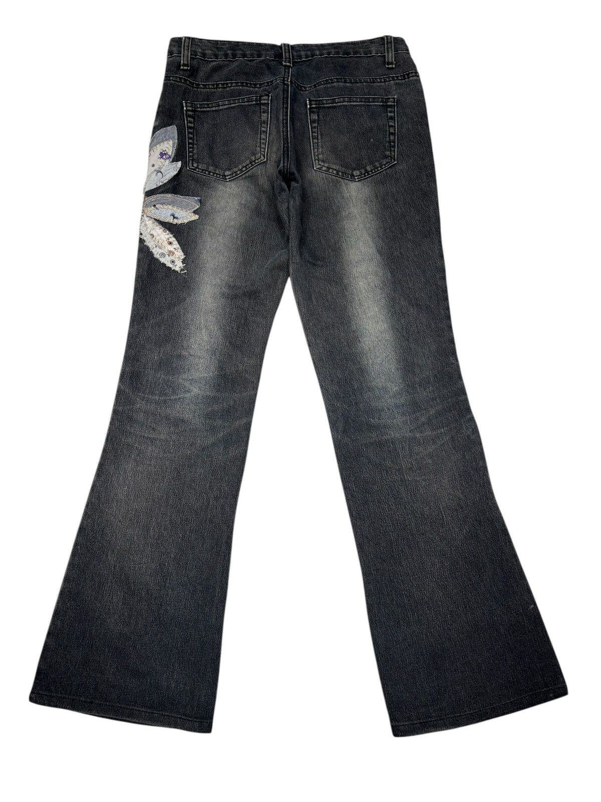If Six Was Nine ARTISAN FLORAL EMBROIDERED FLARE JEANS Size 28" / US 6 / IT 42 - 6 Thumbnail