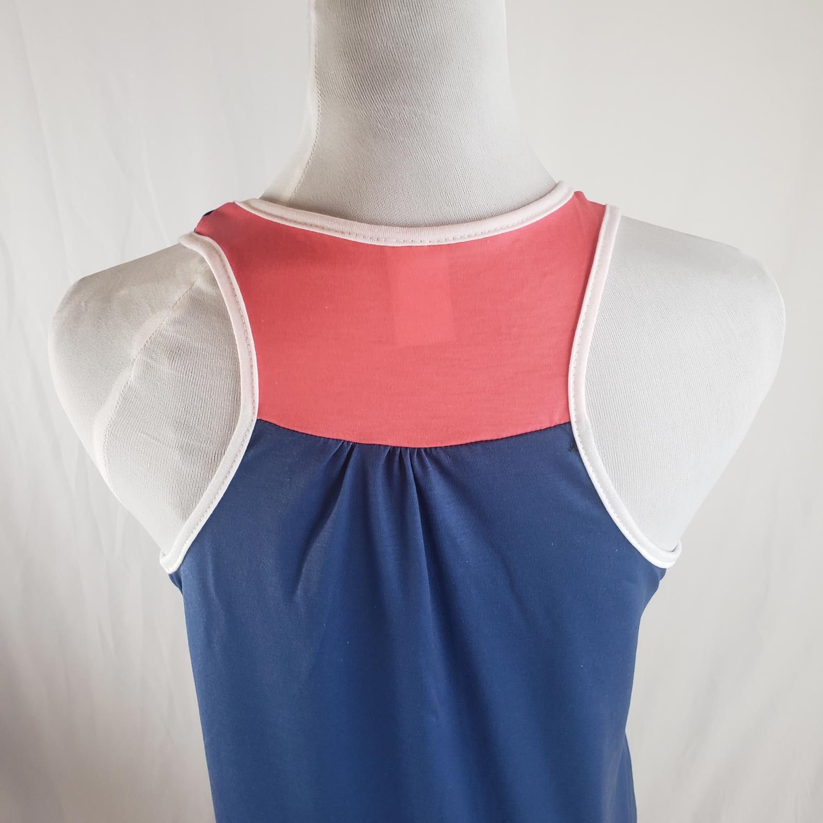 Designer Vibrant Style Striped Racerback Tank Dress OOAK Size L / US 10 / IT 46 - 4 Thumbnail