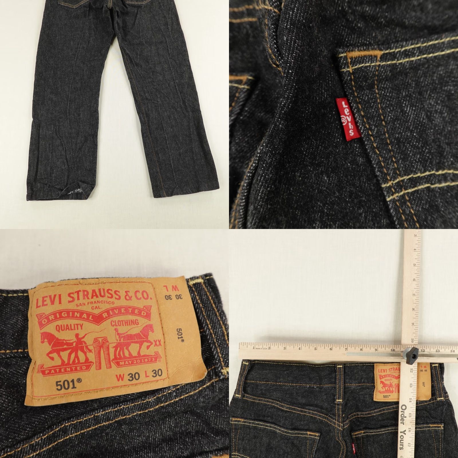 Levi's VINTAGE Levi's 501 Jeans Men 30x26 Straight Leg Dark Denim Cotton Hemmed Size US 27 - 8 Thumbnail