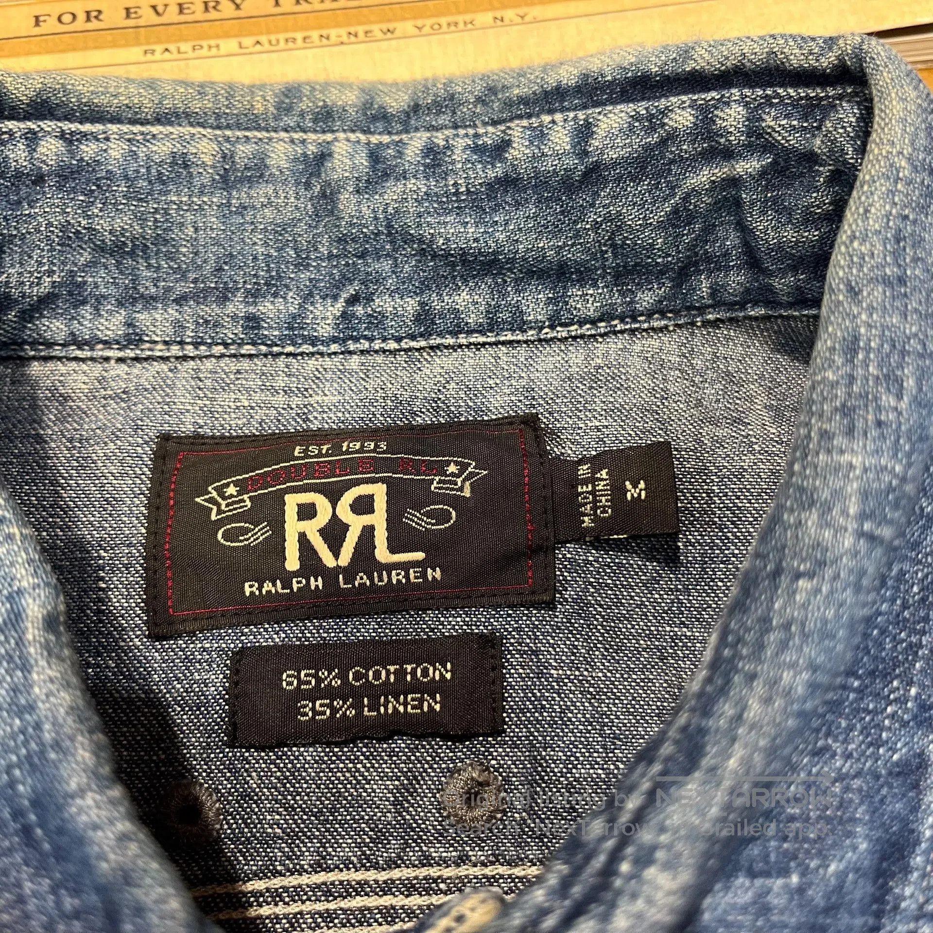 RRL Ralph Lauren RRL Vintage Washed Distressed Work Shirt. Size US M / EU 48-50 / 2 - 4 Thumbnail
