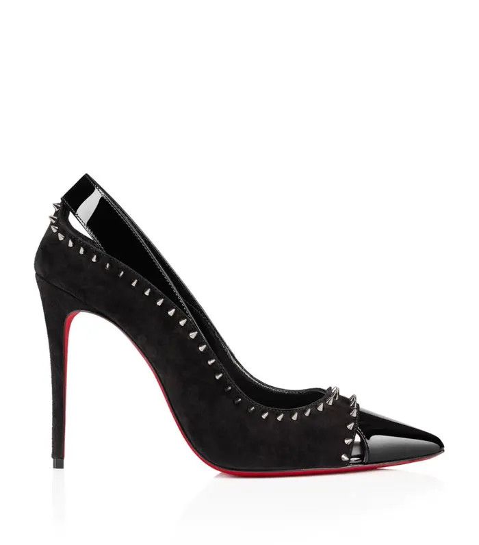 Christian Louboutin o1s1wg110125 Duvette Spikes Pumps in Black Size US 7 / IT 37 - 2 Thumbnail