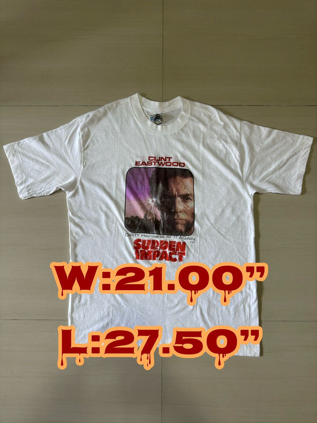 Vintage 1984 Sudden Impact Make My Day Clint Eastwood 80s Shirt Size US L / EU 52-54 / 3 - 1 Thumbnail