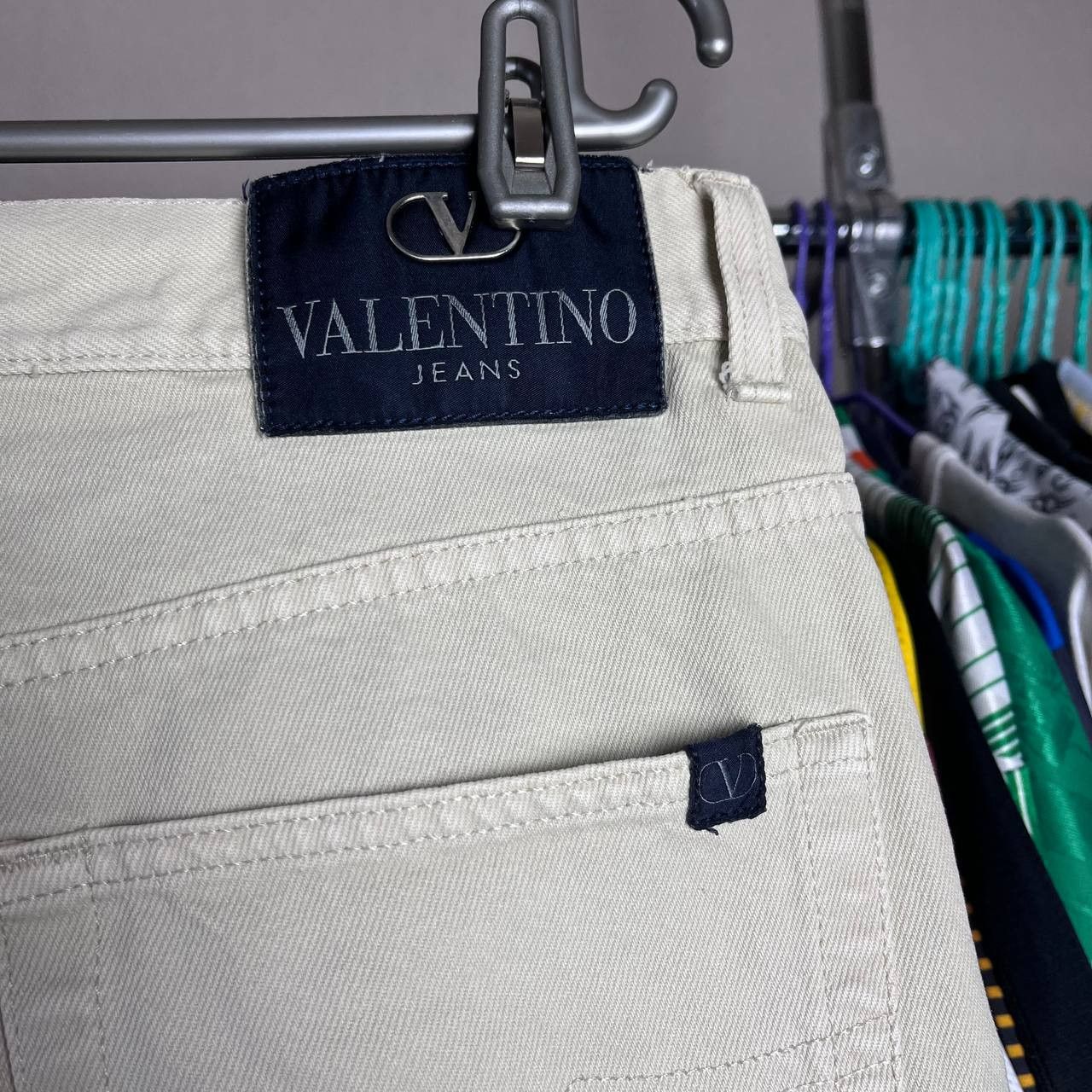 Valentino Vintage 90s Valentino Ivory Denim Pants Made in Italy Size US 34 / EU 50 - 3 Thumbnail