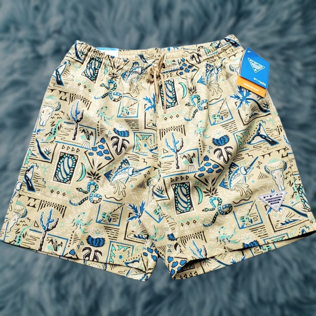 Vintage Columbia Mens PFG Rambler Swim Short Multi Printed Lined Performance Bottom XS? Actually Size S. Size US 29 - 1 Thumbnail