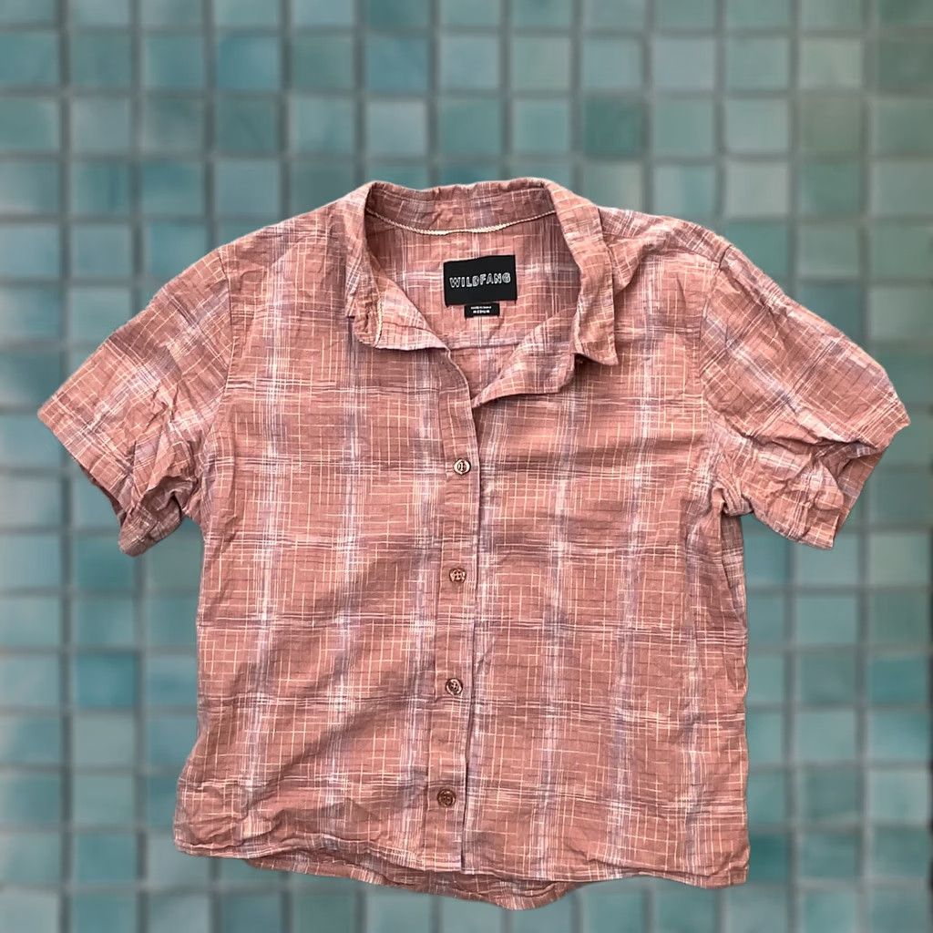 Wildfang Wildfang Shirt M Pink The Essential Button Up Plaid Cotton Casual Classic City Preppy Womens Size M / US 6-8 / IT 42-44 - 1 Thumbnail