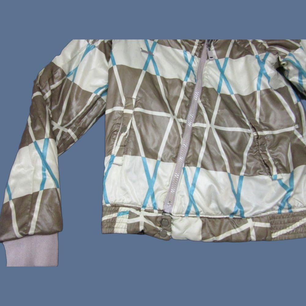 Diesel Diesel Jacket Womens Small Brown Geometric Reversible Puffer Removable Sleeves Zip Size S / US 4 / IT 40 - 1 Thumbnail