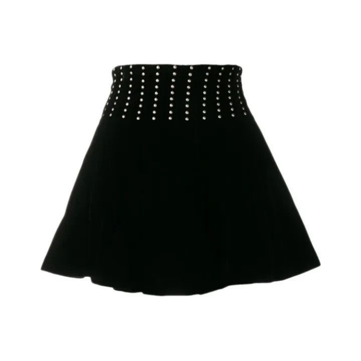Saint Laurent Paris Saint Laurent Studded Silk Skirt for Women -2507 Size 37" - 7 Thumbnail