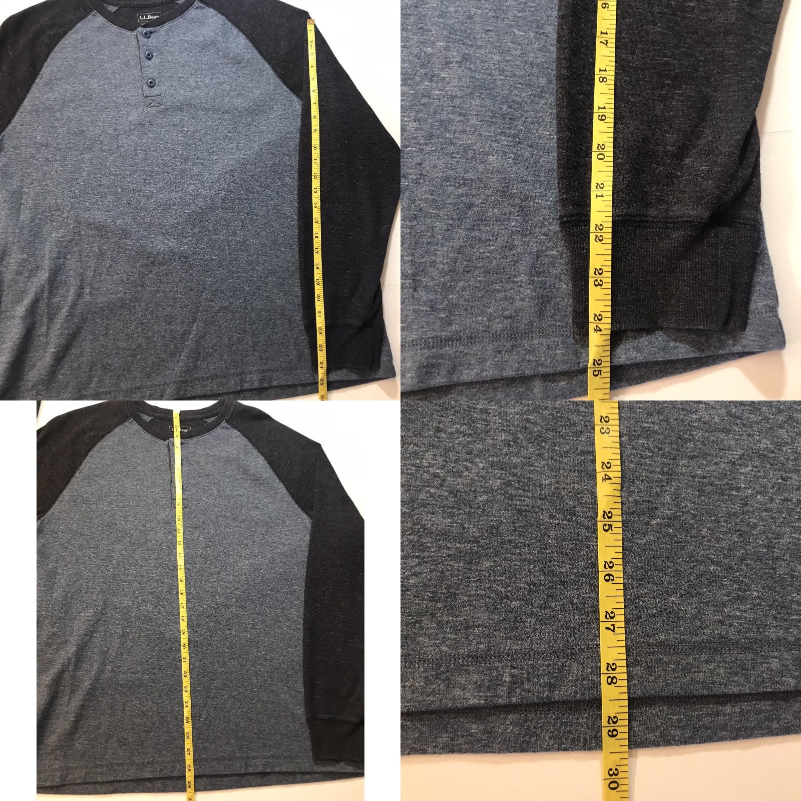 Vintage L.L. Bean Men's Gray Henley Shirt XL Long Sleeve Outdoor Hiking Button-Up 70s 80s 90s Size US XL / EU 56 / 4 - 8 Thumbnail