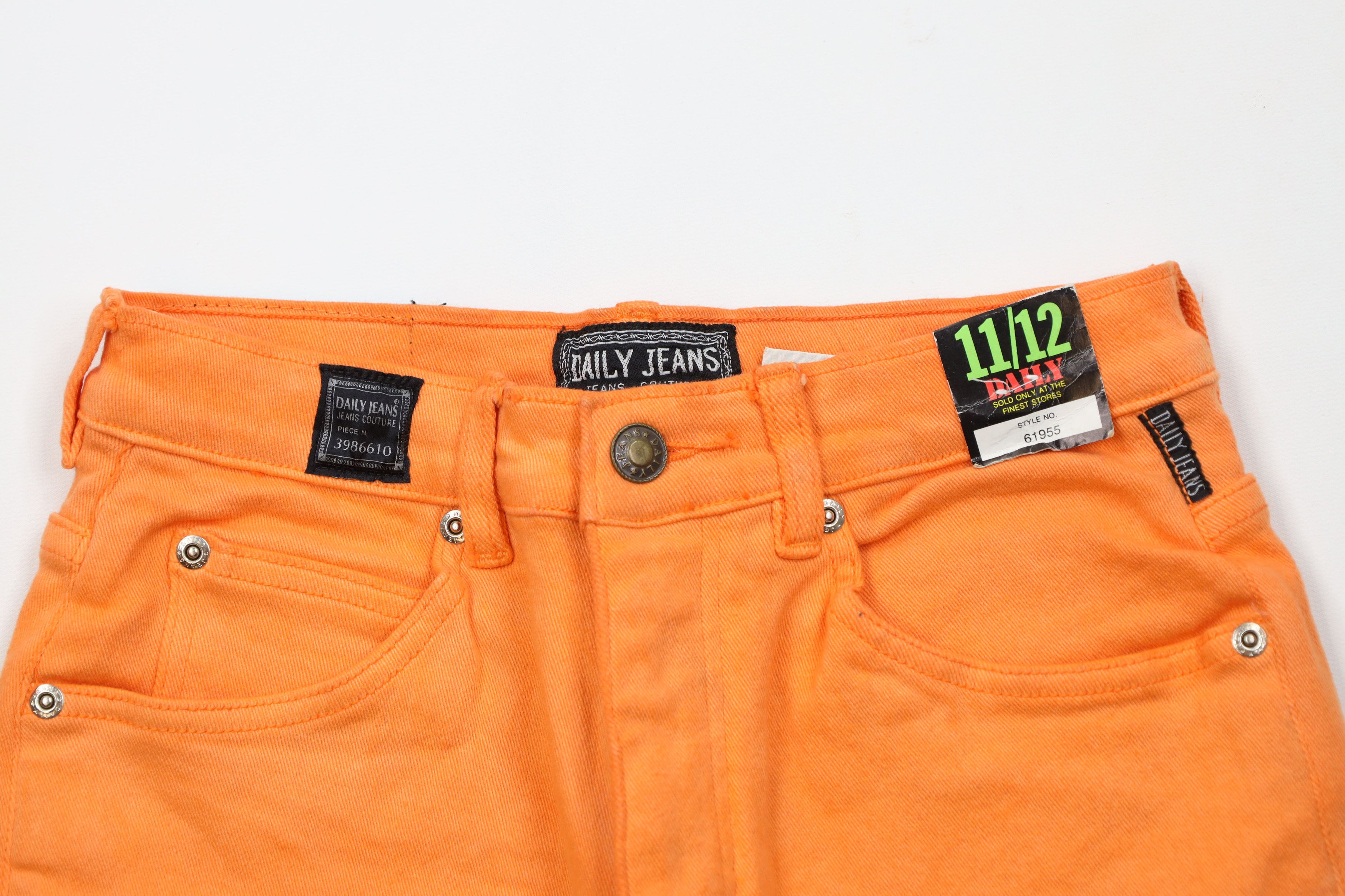 Vintage Deadstock Vintage 90s Streetwear Denim Jean Shorts Orange Size 32" / US 10 / IT 46 - 2 Thumbnail