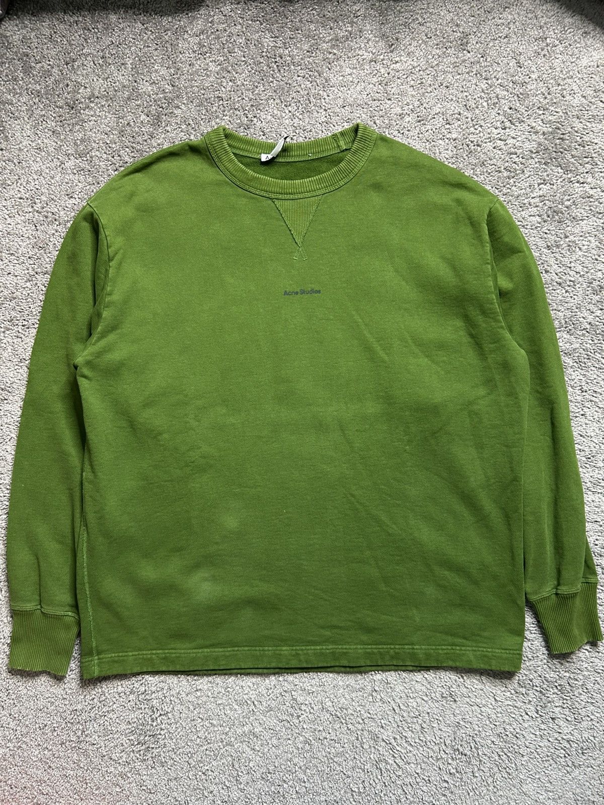 Acne Studios Acne Studios Organic Cotton Crewneck Bottle Green Oversized Size US M / EU 48-50 / 2 - 1 Thumbnail