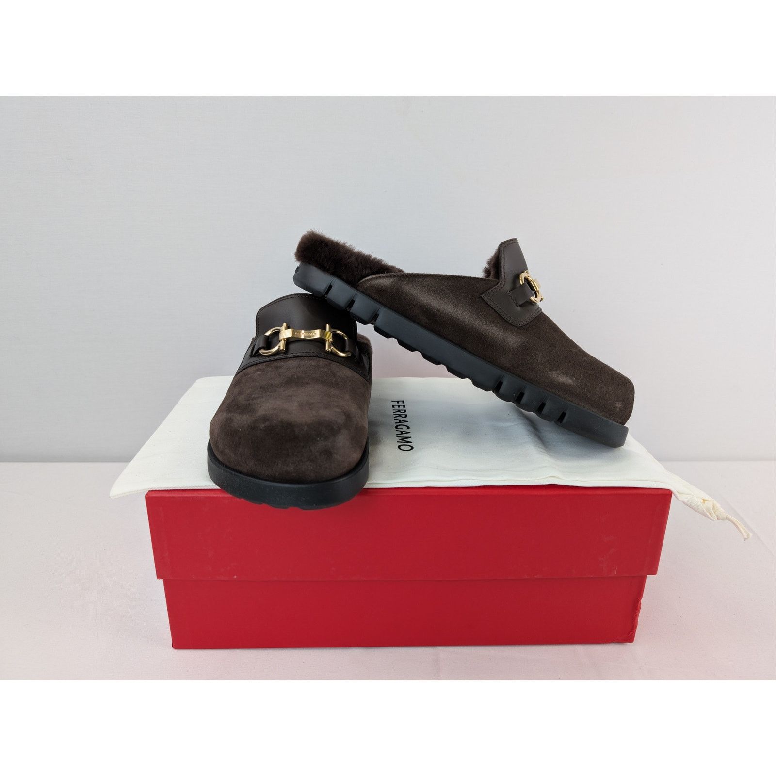 Salvatore Ferragamo o1rshd1 T. Moro 23 Calf Mules in Brown Size US 8 / EU 41 - 19 Thumbnail