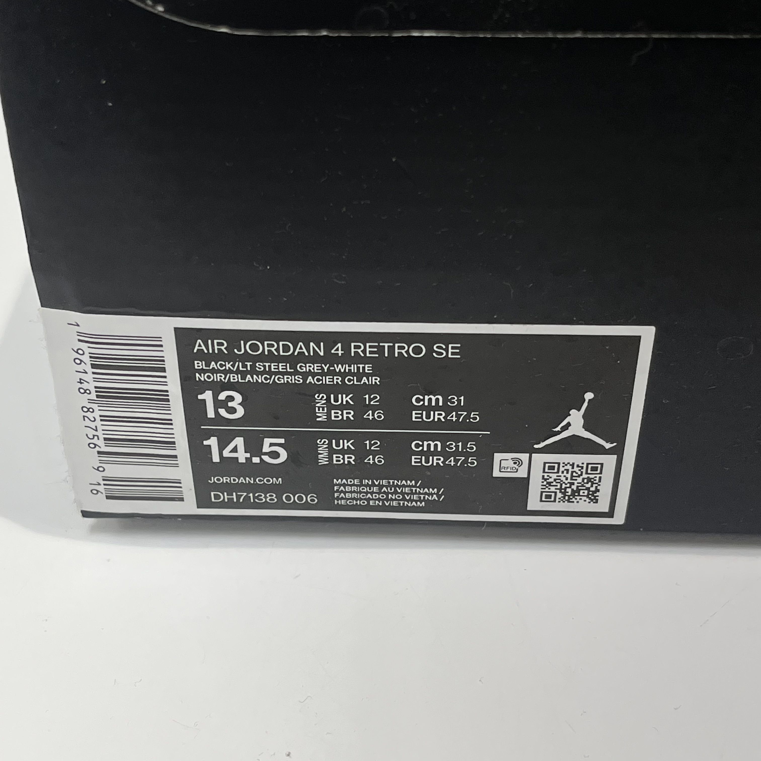 Nike Air Jordaan 4 Retro SE Black Canvas Size US 13 / EU 46 - 7 Thumbnail