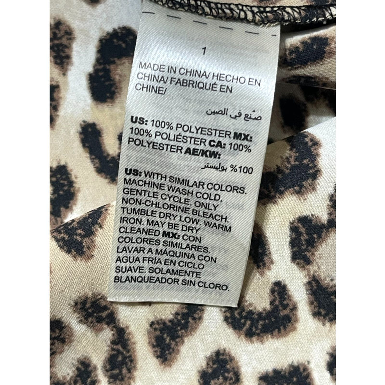 Vintage Chico's Dress Women's Size 8, Cheetah Print V-Neck, Brown/Black, Sheath, Casual, Regular, Fall/Spring/Summer, Women, Dress Size M / US 6-8 / IT 42-44 - 7 Thumbnail