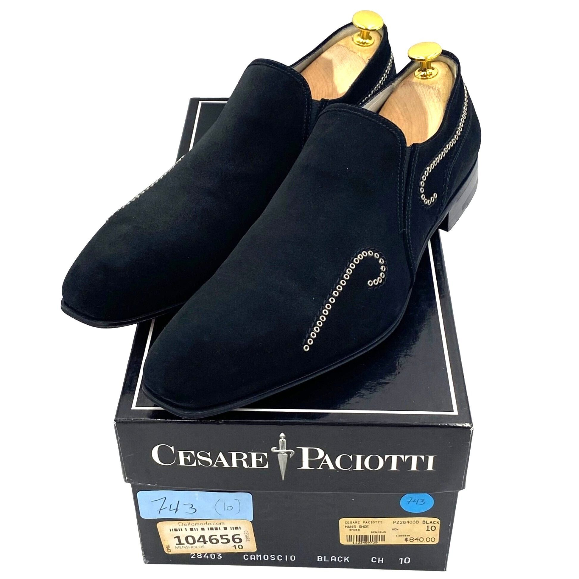 image of Italy Cesare Paciotti Men's 11 Black Suede Leather Loafer Dr