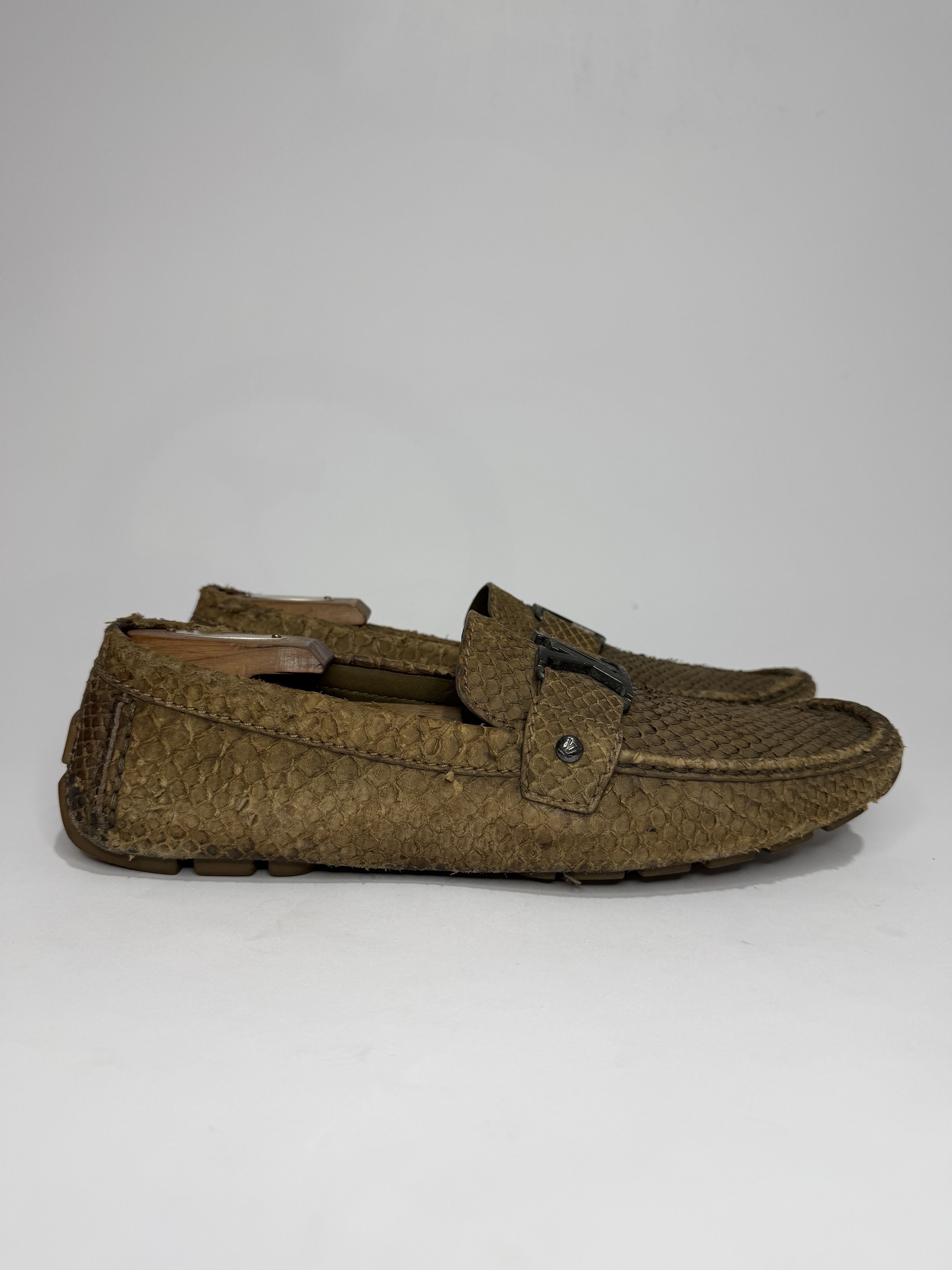 Louis Vuitton Louis Vuitton Brown Python Leather Monte Carlo Loafers Size US 10.5 / EU 43-44 - 2 Thumbnail