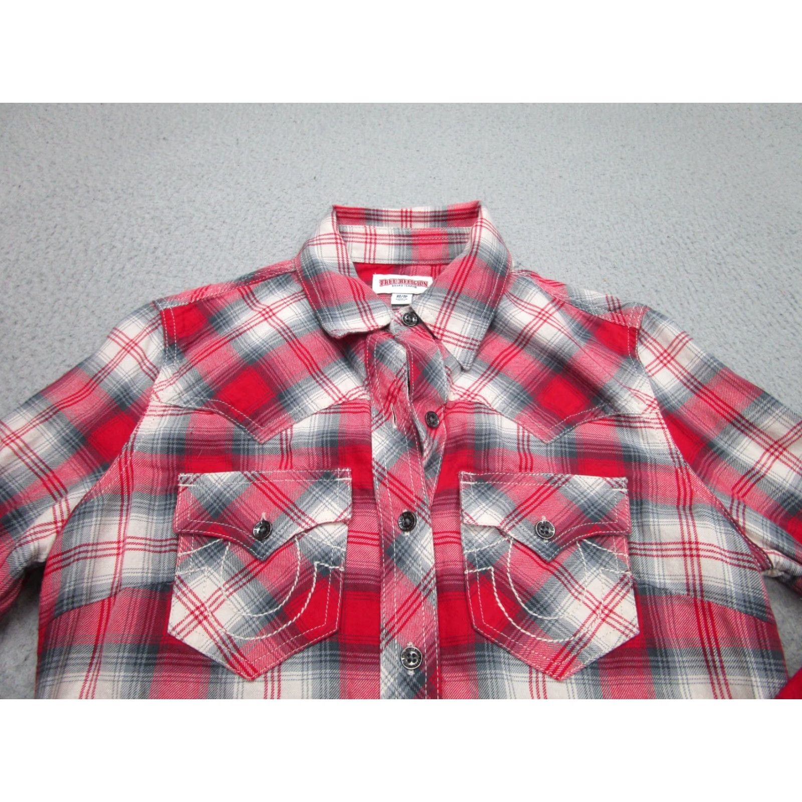 True Religion VINTAGE True Religion Shirt Womens XS Red Plaid Western Cowgirl y2k Cowboycore Size XS / US 0-2 / IT 36-38 - 2 Thumbnail