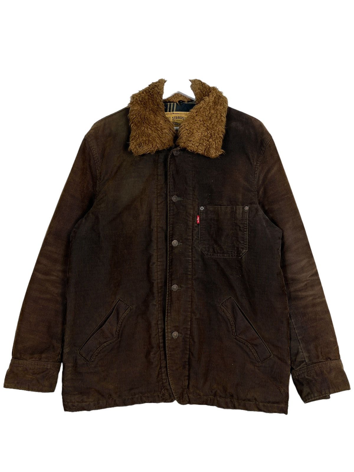Levi's 🔥 LEVIS RED TAB FUR TRIM CORDUROY JACKET Size US XL / EU 56 / 4 - 2 Thumbnail