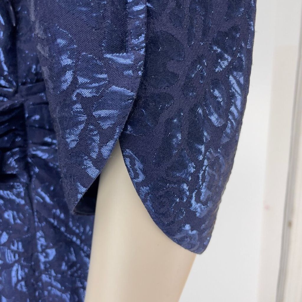 Etro ETRO 2480$ NWT Metallic Cloqué Floral Dress Royal blue IT 40 Size S / US 4 / IT 40 - 7 Thumbnail
