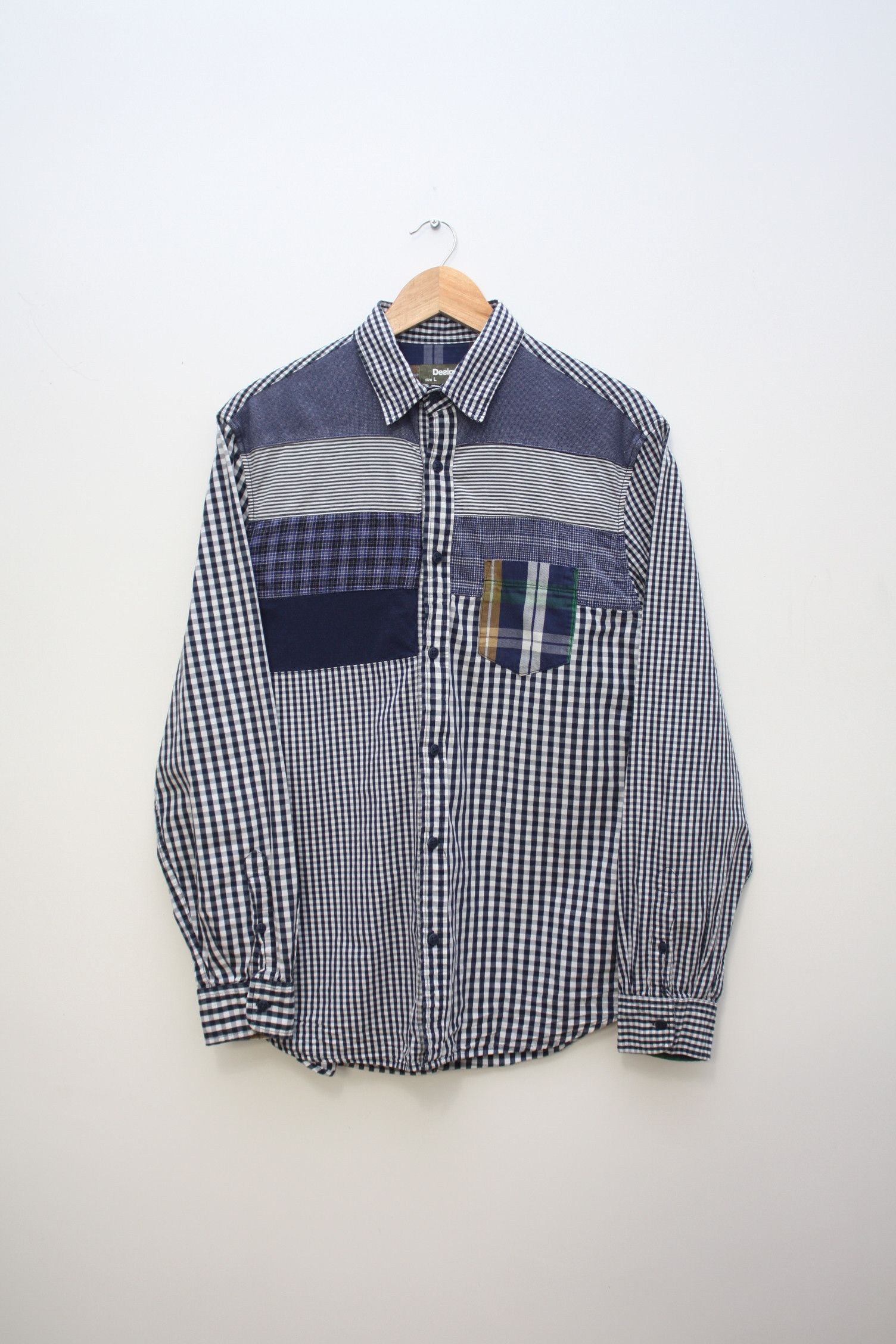 Desigual Desigual Patchwork Checkered L/S Shirt Men's L Size US L / EU 52-54 / 3 - 1 Thumbnail