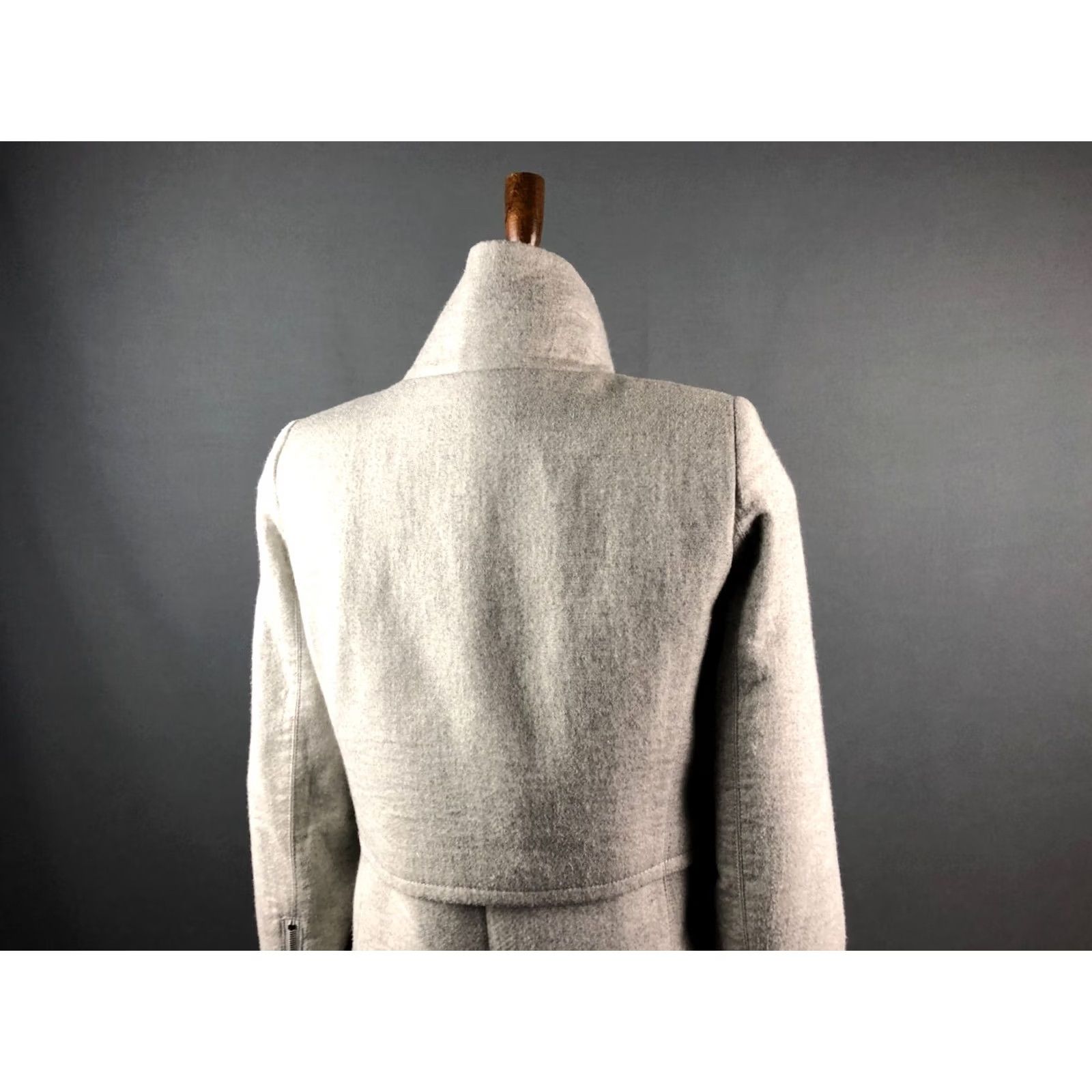 Helmut Lang HELMUT LANG Full Zip Coat Wool Women Gray P Coat Size S / US 4 / IT 40 - 5 Thumbnail