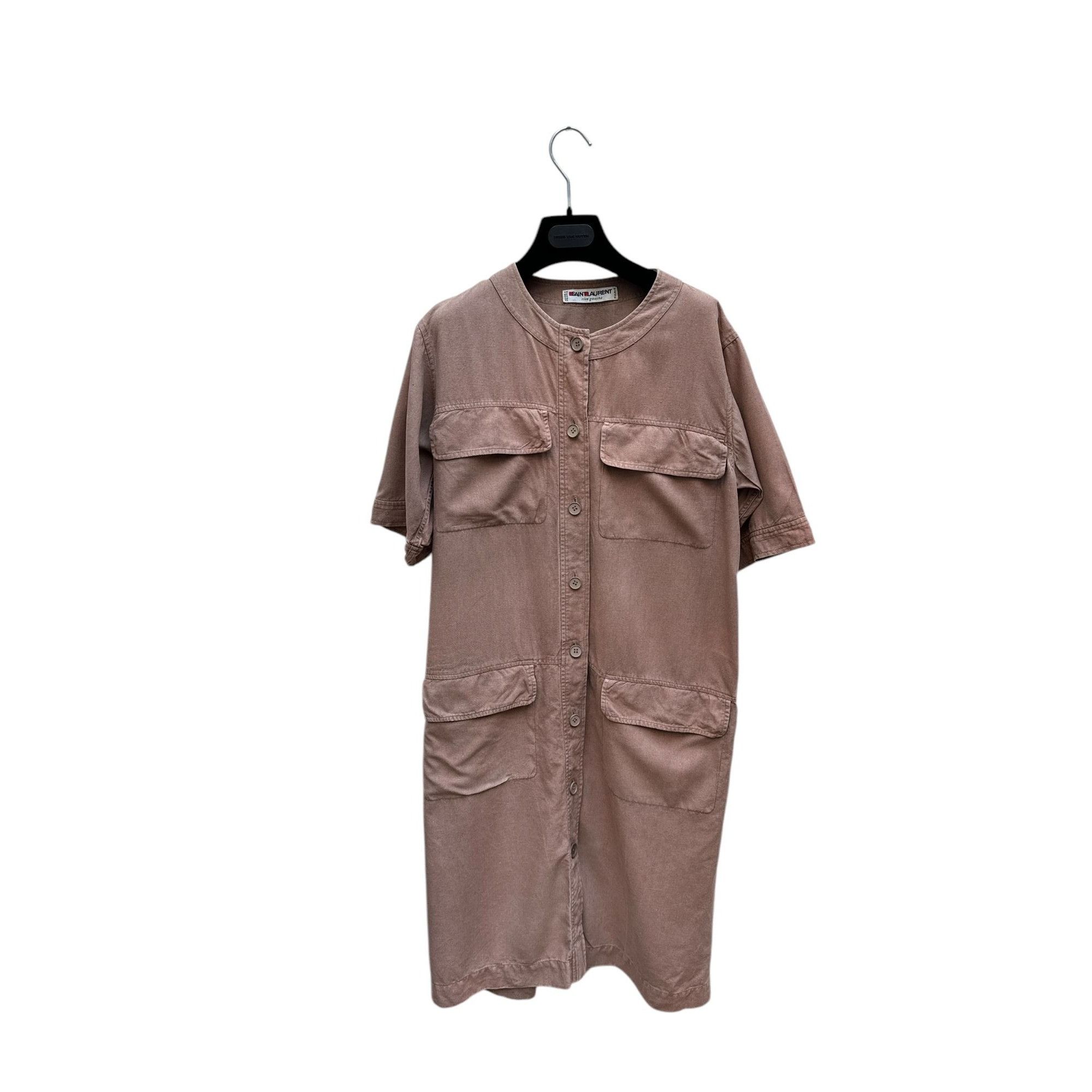 Yves Saint Laurent Vintage Brown Linen Dress Size M / US 6-8 / IT 42-44 - 1 Thumbnail